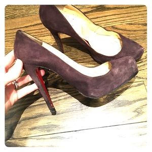 Christian Louboutin Purple Suede Pumps